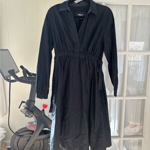 Anthropologie waist tie black dress